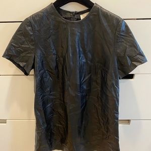 ZIMMERMANN leather crinkle effect T-shirt top